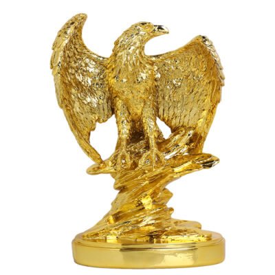 Home Decoration Artificial Resin Eagle Souvenir Electroplating Gold Hawk Statue