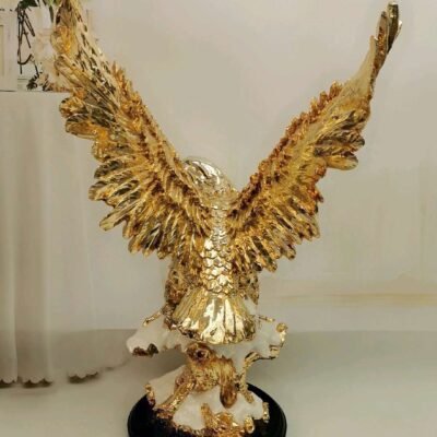 Folk Art Collection Large Gold Resin Figurine in Artificial Crafts