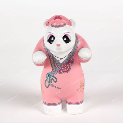 Creative Gift Hand Painting Small Lovely Panda Resin Souvenir