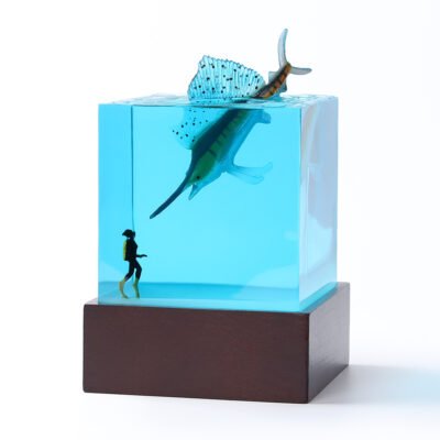 Micro Landscape Ocean Whale LED Light Epoxy Resin Lamp Ornaments