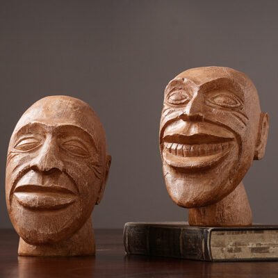 African Elements Abstract Smiling Face Resin Ornaments