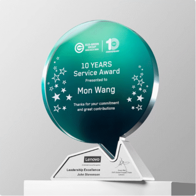 High-End Creative Metal Design Crystal Plaque for Annual Meeting Awards