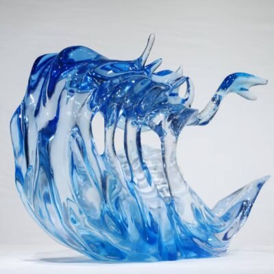 Where Ocean Fury Meets Eternal Stillness Frozen Wave Resin Sculpture