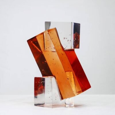 Modern Contemporary Transparent Abstract Table Office Resin Decor