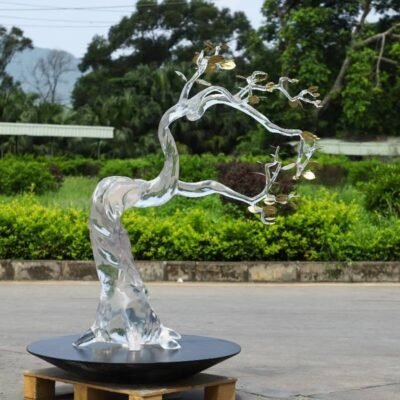 Space Crystal Canopy Giant Transparent Custom Resin Tree Branch Sculpture