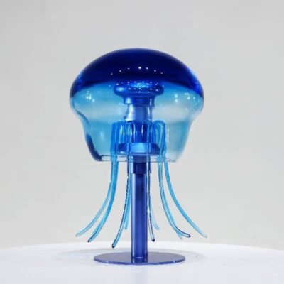 Stylish Transparent Gift for Home & Office Geometric Blue Resin Decor