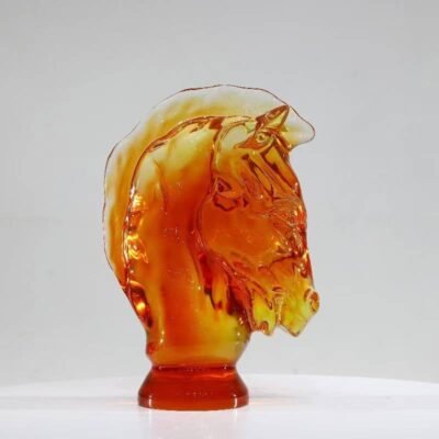 Modern Home Decor Art Handmade Clear Resin Horse Head Sculpture