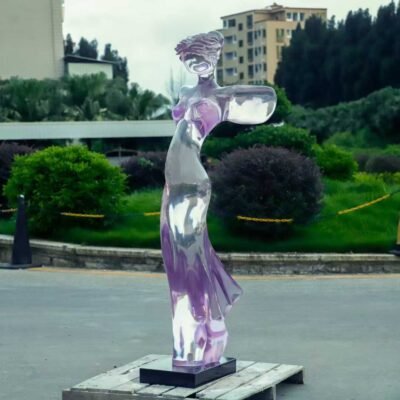 Large Handcrafted Resin Fountain Sculpture for Outdoor Yard and Poolside Decor