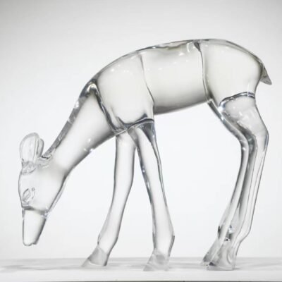Frozen Elegance in Glass-Like Resin Animal Sculpture
