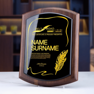 Customized Logos Creative Solid Wood Authorization Plate Trophy Award