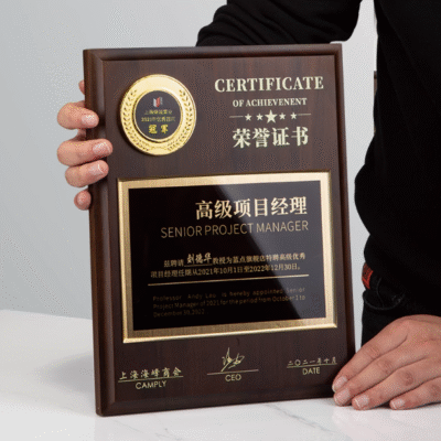 Classical Soild Wood Custom-Made Black Plauqe Souvenir Award for Honor