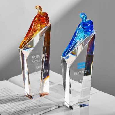 Durable & Distinctive Modern Custom Glass-Like Resin Trophies
