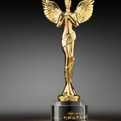 Luxury Gold Angel style Trophy for Industry Leading Awards